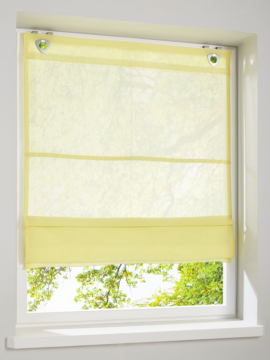 Heine home Unifarbenes gelbes Raffrollo mit Haken und Ösen HxB 120x140 cm 1 Heine home Unifarbenes gelbes Raffrollo mit Haken und Ösen HxB 120x140 cm