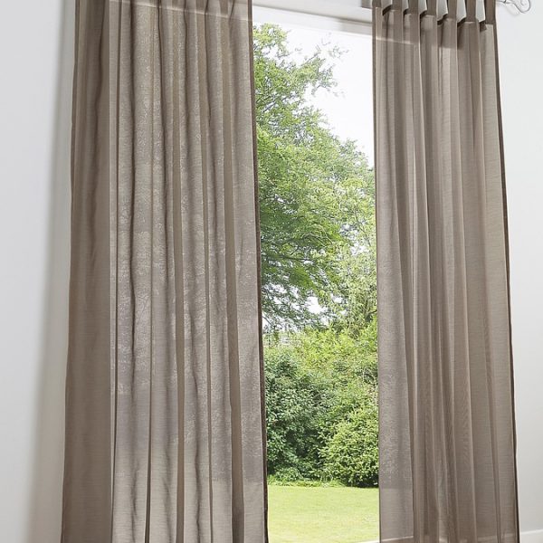 Heine Home 2er Set Transparenter Dekostore Vorhang Schal braun mit Schlaufen 3 127870 4