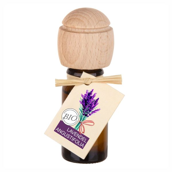 Piccolino Duftöl – Handgefertigt mit Buchenholzverschluss | Ätherische Öle Lavendel Angustifolia 10 ml