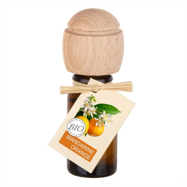 Piccolino Duftöl – Handgefertigt mit Buchenholzverschluss | Ätherische Öle Mandarine Orange 10 ml