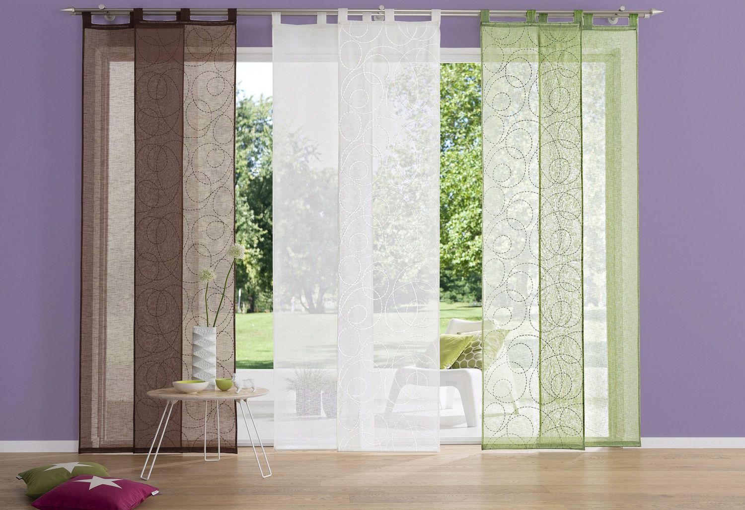 My home Set Unifarbener Schiebevorhang Turek Klettband grün HxB 225x60 cm 1 My home Set Unifarbener Schiebevorhang Turek Klettband grün HxB 225x60 cm