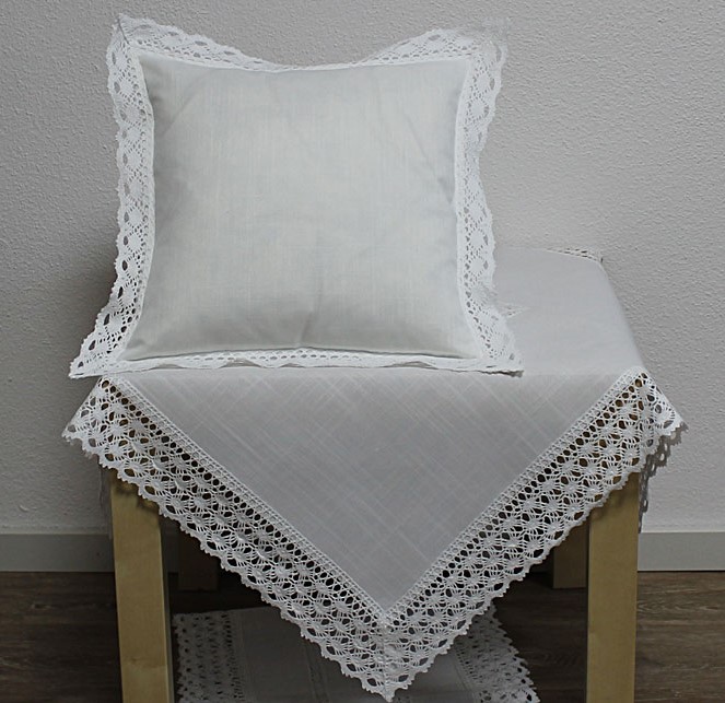 Hossner Kissenhülle umhäkelt Landhaus Stil 40x40 cm 2 Hossner Kissenhülle umhäkelt Landhaus Stil 40x40 cm – Bild 2