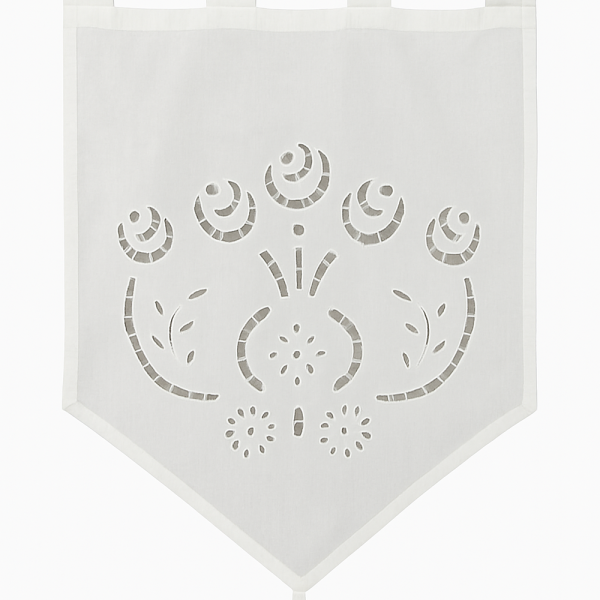 Alternative view of Fenstervorhang aus Baumwolle mit handgehäkelter Spitze – romantischer Vintage-Look weiß 40x60 cm