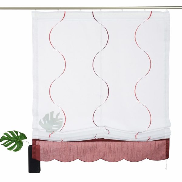 My home Raffrollo Tyma transparent mit Stickerei + Klettband ca. HxB 155/100 cm