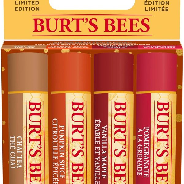 Burt’s Bees Lippenpflege Set – 4 winterliche Sorten, 100 % natürlich