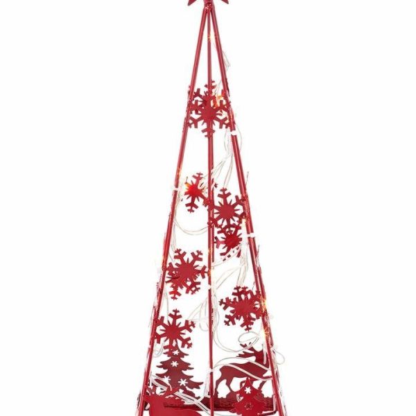 Heine home LED-Weihnachtsbaum in rot ca. 40/12/12 cm