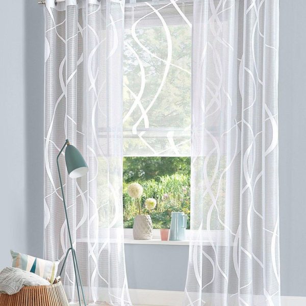 My home Raffrollo »Cellino« transparent mit Schlaufen weiß H/B: 140/120 cm 5 20107127 1