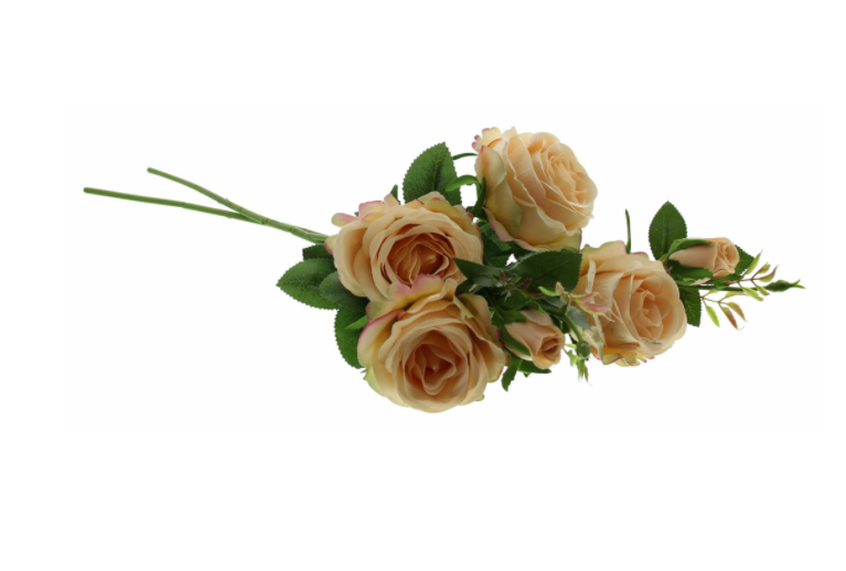 Kunstblume Rose Apricot Blüten Strauch Dekoration Blume Länge ca. 64 cm 2 Kunstblume Rose Apricot Blüten Strauch Dekoration Blume Länge ca. 64 cm – Bild 2