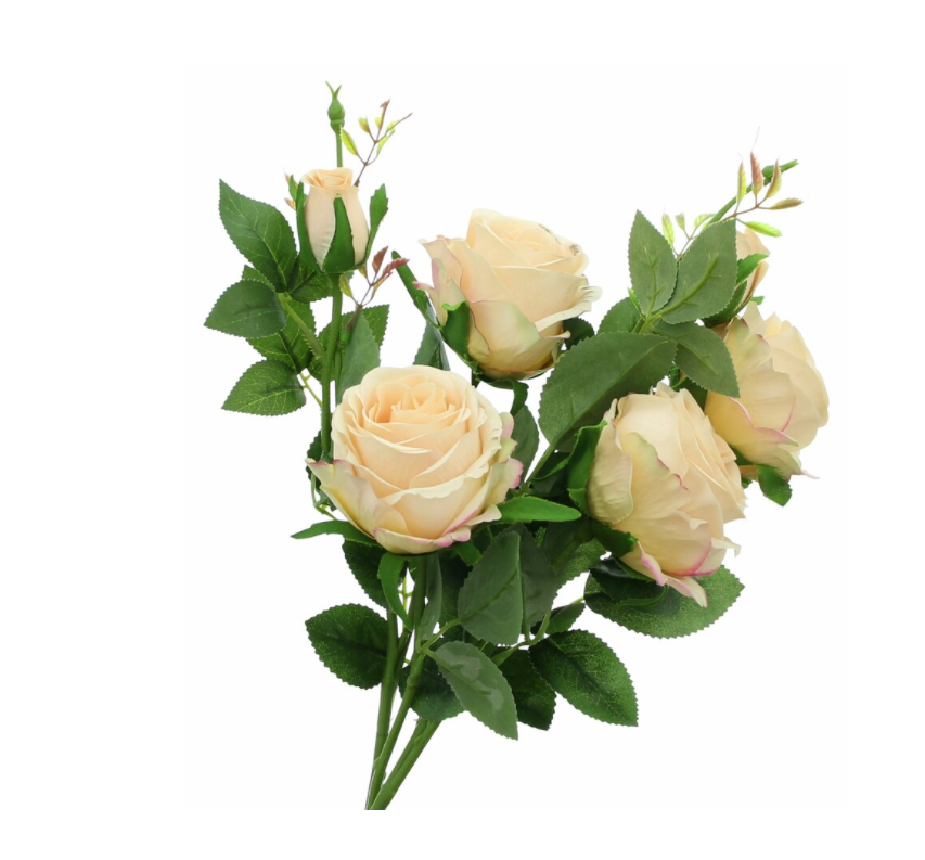 Kunstblume Rose Apricot Blüten Strauch Dekoration Blume Länge ca. 64 cm 1 Kunstblume Rose Apricot Blüten Strauch Dekoration Blume Länge ca. 64 cm