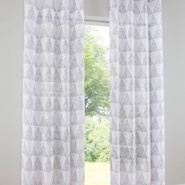 Heine Home 2er Set Dekostore Vorhang taupe/bunt mit Ösen HxB 245x140 cm