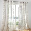 Heine home 1x Dekostore transparent bedruckt offwhite/grau Ösen 225x140 cm 7 21508250 1