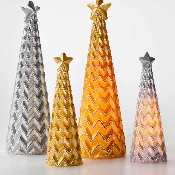 Heine Home 1 Weihnachtlicher LED-Dekobaum aus Echtwachs in gold Höhe ca. 21 cm