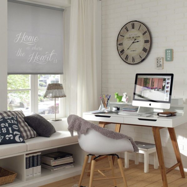 Alternative view of Easyfix Seitenzugrollo mit Spruch von GARDINIA Lichtschutz grau 150x45 cm