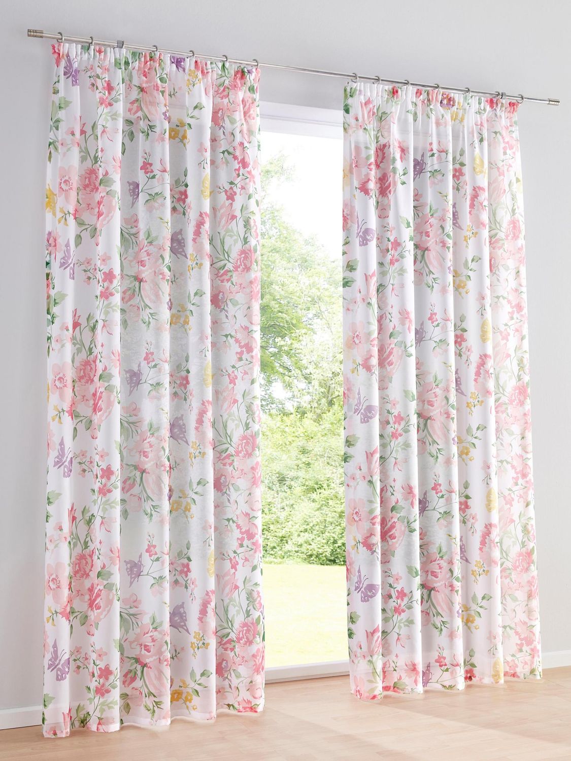 Heine Home 1x Dekostore bedruckt mit Blumenmuster Aufhängung mit Universalband 1 Heine Home 1x Dekostore bedruckt mit Blumenmuster Aufhängung mit Universalband