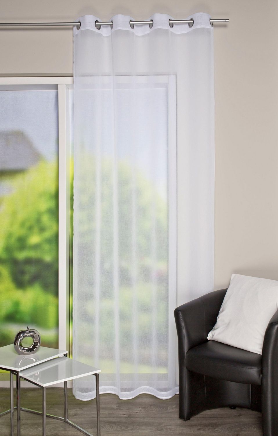 Home Wohnideen Vorhang »Dolly« Gardine weiß mit Ösen H/B 245x140 cm 2 Home Wohnideen Vorhang »Dolly« Gardine weiß mit Ösen H/B 245x140 cm – Bild 2