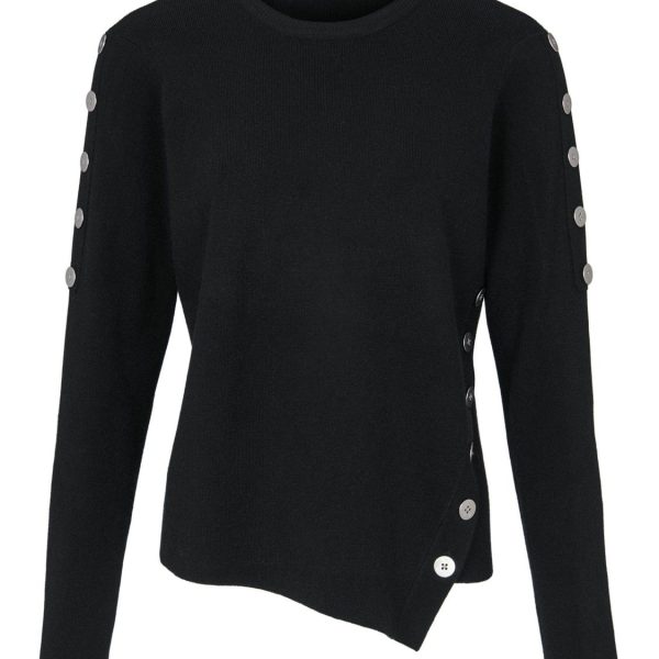 Alternative view of Heine Feinstrick Damen Pullover schwarz mit Schmuckknöpfen Gr. 38