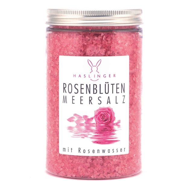 Haslinger Rosenblüten Meersalz – Cremiges Pflegebad mit verführerischem Rosenduft 450 g