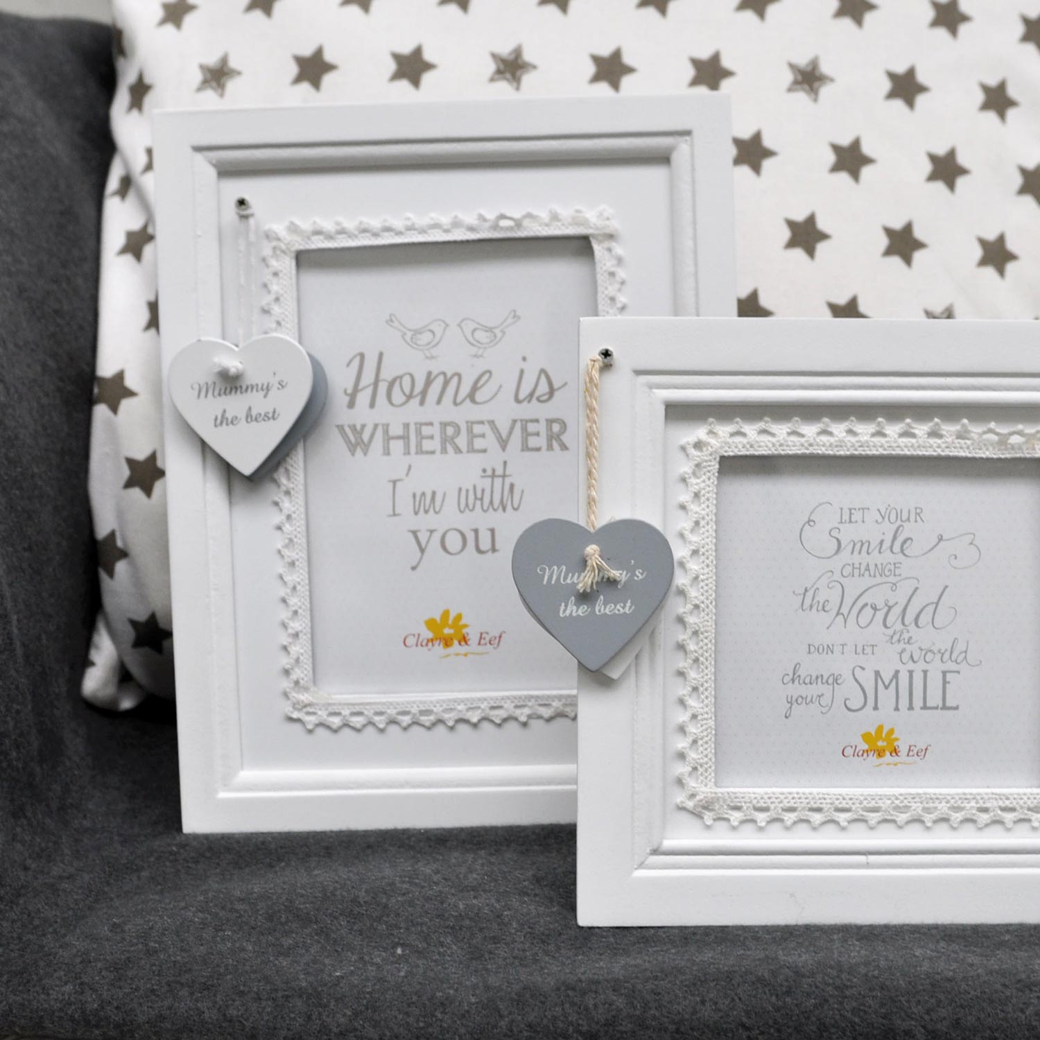 Clayre & Eef 2F0132 Bilderrahmen/Fotorahmen 19 * 24 cm / 10 * 15 cm Weiss Herz 2 Clayre & Eef 2F0132 Bilderrahmen/Fotorahmen 19 * 24 cm / 10 * 15 cm Weiss Herz – Bild 2