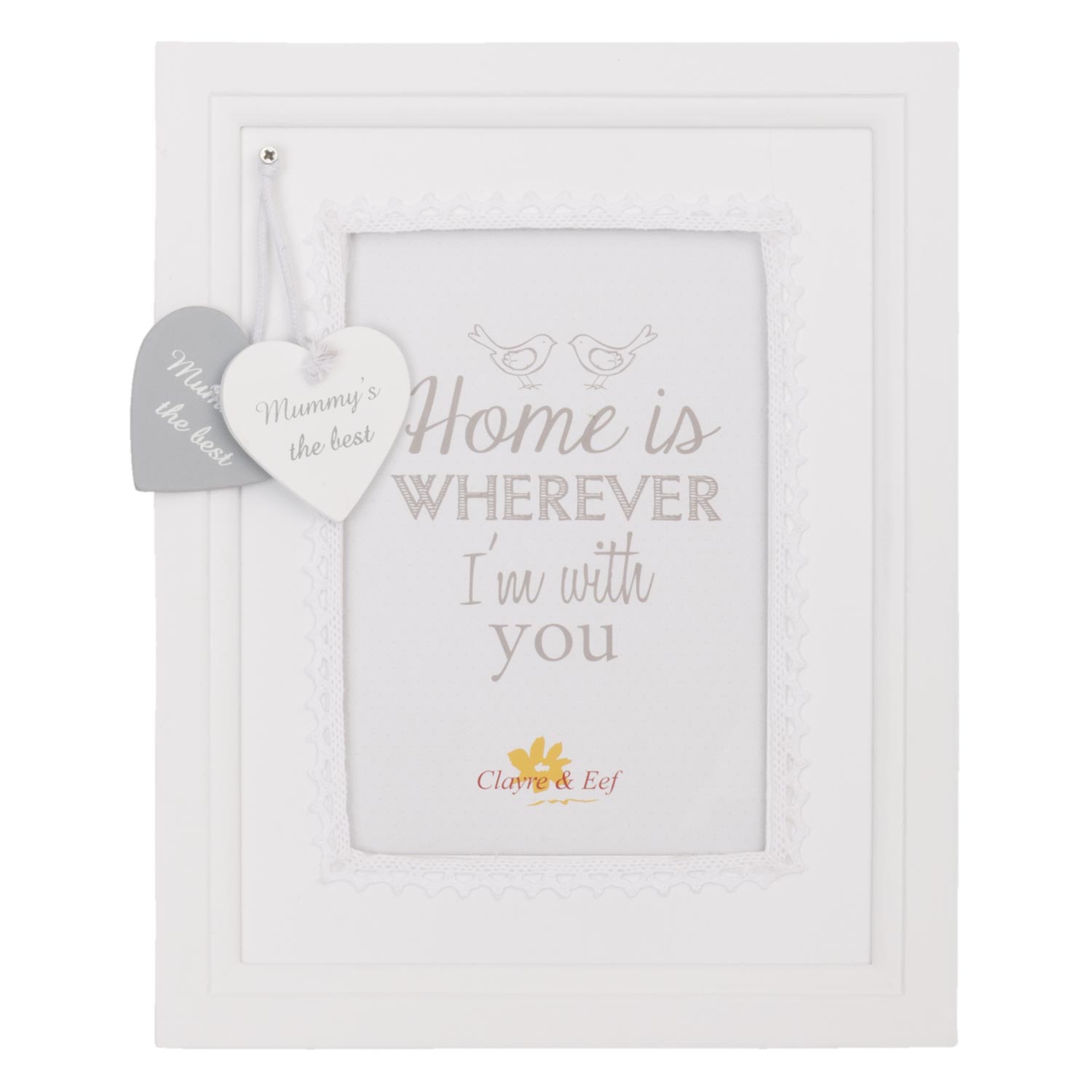 Clayre & Eef 2F0132 Bilderrahmen/Fotorahmen 19 * 24 cm / 10 * 15 cm Weiss Herz 1 Clayre & Eef 2F0132 Bilderrahmen/Fotorahmen 19 * 24 cm / 10 * 15 cm Weiss Herz