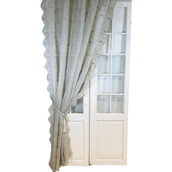 Van Deurs bestickte Gardine Rose HxB 250x200 cm grau