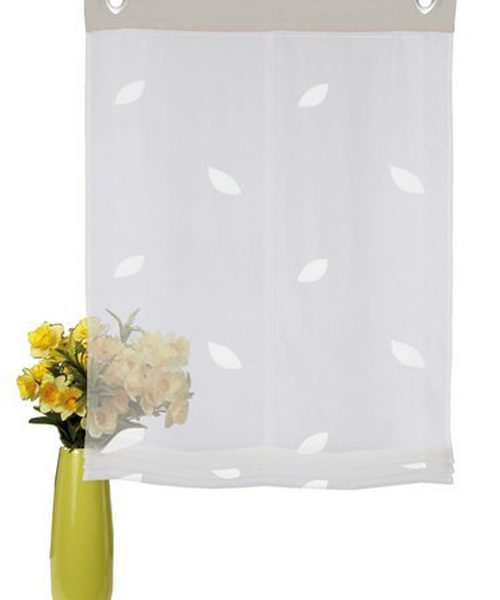 HOME WOHNIDEEN Raffrollo »Malmö« sand Blütenmotiv mit Klettband + Stangen