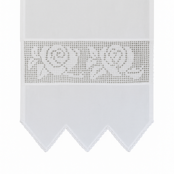 Romantische Gardine mit Häkelspitze im Vintage-Look, Weiß, 45x60 cm, 70% Baumwolle / 30% Polyester, halbtransparent 5 37063 2 1