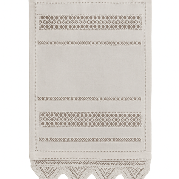 Alternative view of Fenstervorhang Baumwolle mit handgehäkelter Spitze – romantischer Vintage-Look BxH 30x60 cm