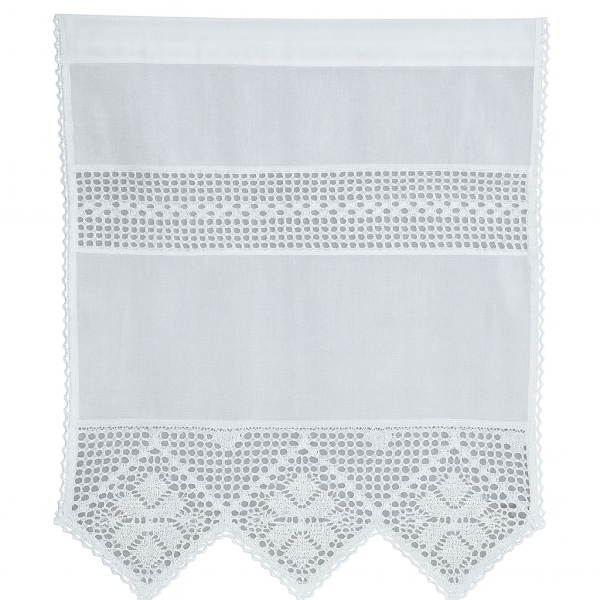 Alternative view of Fenstervorhang aus Baumwolle mit handgehäkelter Spitze – romantischer Vintage-Look BxH 50x60 cm