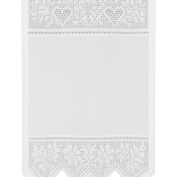 Romantische Gardine mit Häkelspitze im Vintage-Look, Weiß, 45x75 cm, 100% Baumwolle, halbtransparent 5 39105 1 1