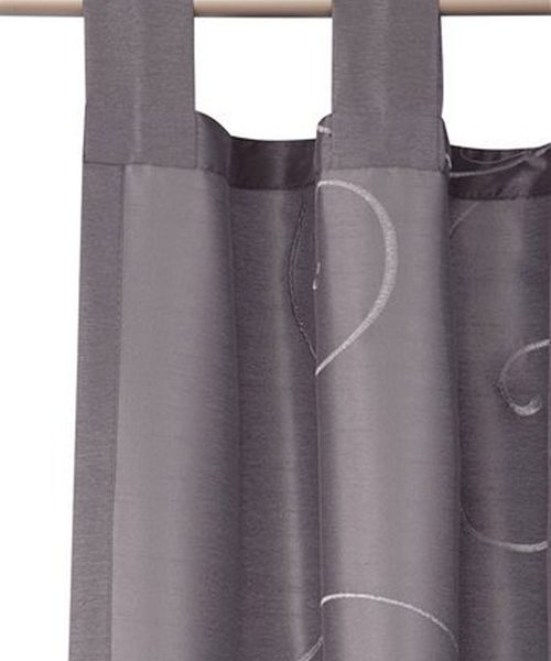 Alternative view of My Home 2 er Set Gardine Campinas bestickt mit Schlaufen grau H/B 245x140cm