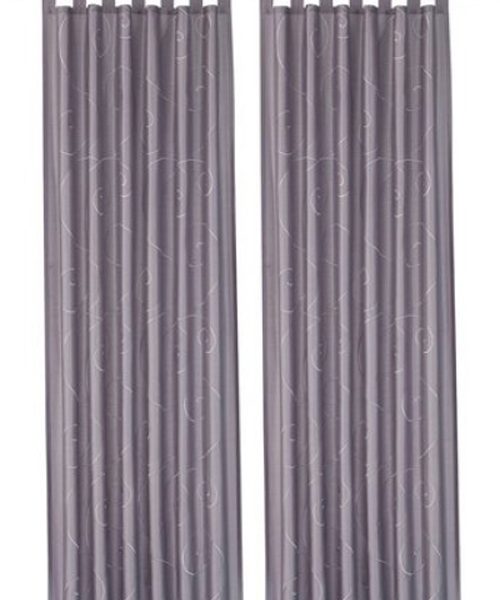 My Home 2 er Set Gardine Campinas bestickt mit Schlaufen grau H/B 245x140cm
