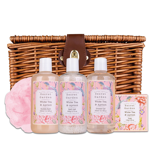 Alternative view of Accentra SECRET GARDEN Geschenkset – Pflegeset im Weidenkorb, White Tea & Apricot 1170 ml