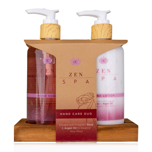 Accentra Handpflegeset ZEN SPA  – Rose & Argan mit Seifenablage 520 ml