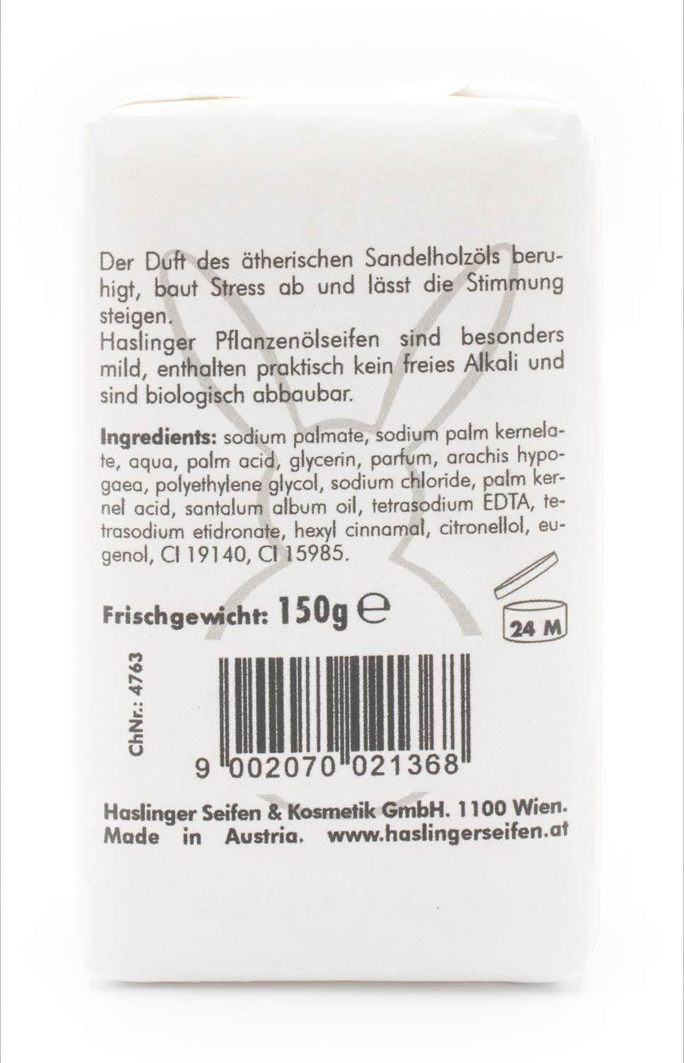 Haslinger Sandelholz Seife hochwertige Pflanzenölseife mit ätherischem Öl beruhigt baut Stress ab 150 g 2 Haslinger Sandelholz Seife hochwertige Pflanzenölseife mit ätherischem Öl beruhigt baut Stress ab 150 g – Bild 2