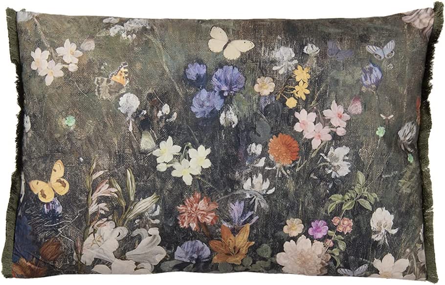 Clayre & Eef Kissen gefüllt Blumenmotiv 60x40 cm 1 Clayre & Eef Kissen gefüllt Blumenmotiv 60x40 cm