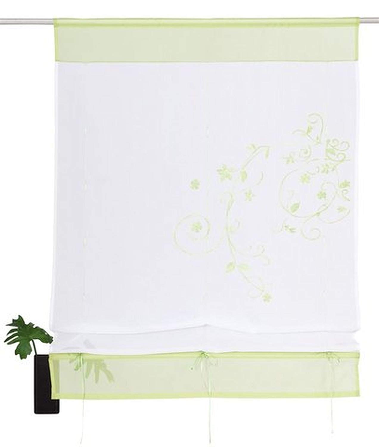 My home Bändchenrollo bestickt mit Tunneldurchzug + Zubehör H/B 140x100 cm 1 My home Bändchenrollo bestickt mit Tunneldurchzug + Zubehör H/B 140x100 cm