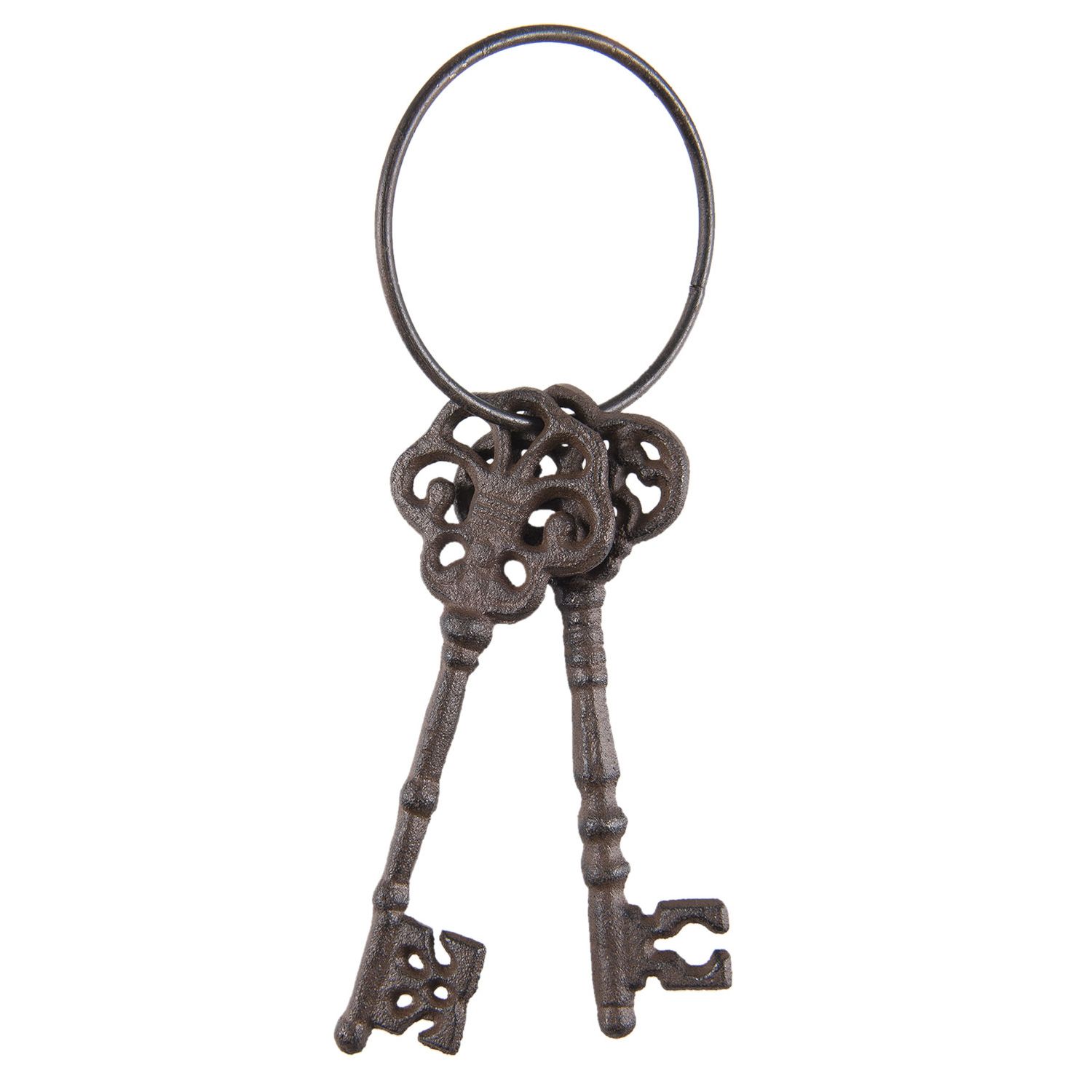 Clayre & Eef Dekoration Schlüsselbund aus Eisen braun Ca. 8x6x23 cm 1 Clayre & Eef Dekoration Schlüsselbund aus Eisen braun Ca. 8x6x23 cm