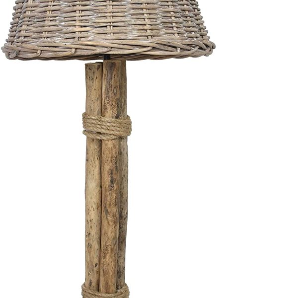 Frank Flechtwaren Tischleuchte Treibholz-Charme ca. Ø 38x82 cm Höhe