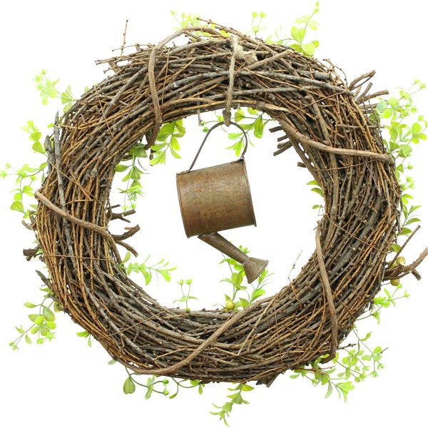Kranz Türkranz Naturzweige Dekoration Garten mit Rost Gießkanne ca. Ø 40 x 6 cm 5 8173PmWNY4L AC SL1500