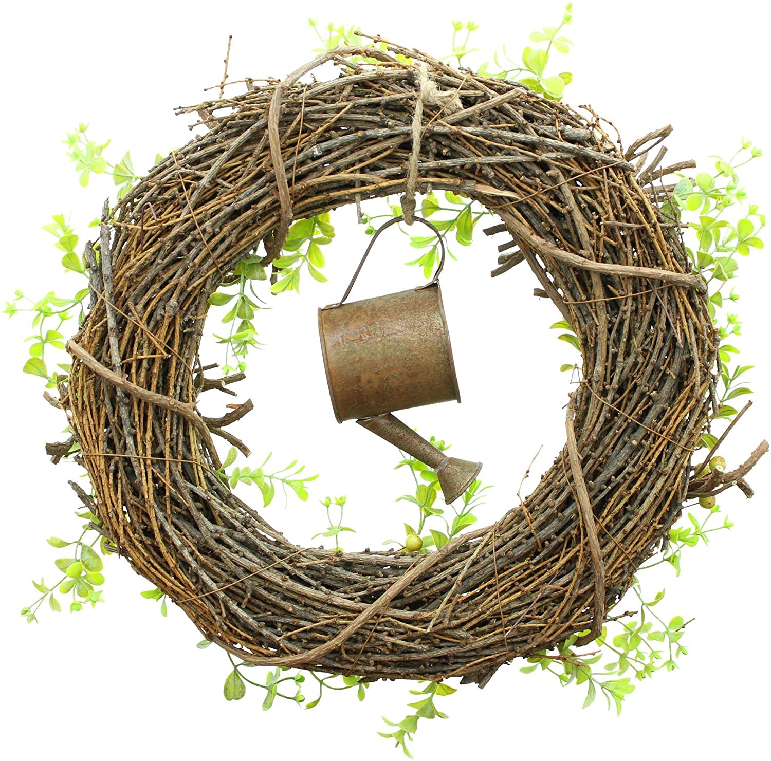 Kranz Türkranz Naturzweige Dekoration Garten mit Rost Gießkanne ca. Ø 40 x 6 cm 3 Kranz Türkranz Naturzweige Dekoration Garten mit Rost Gießkanne ca. Ø 40 x 6 cm – Bild 3