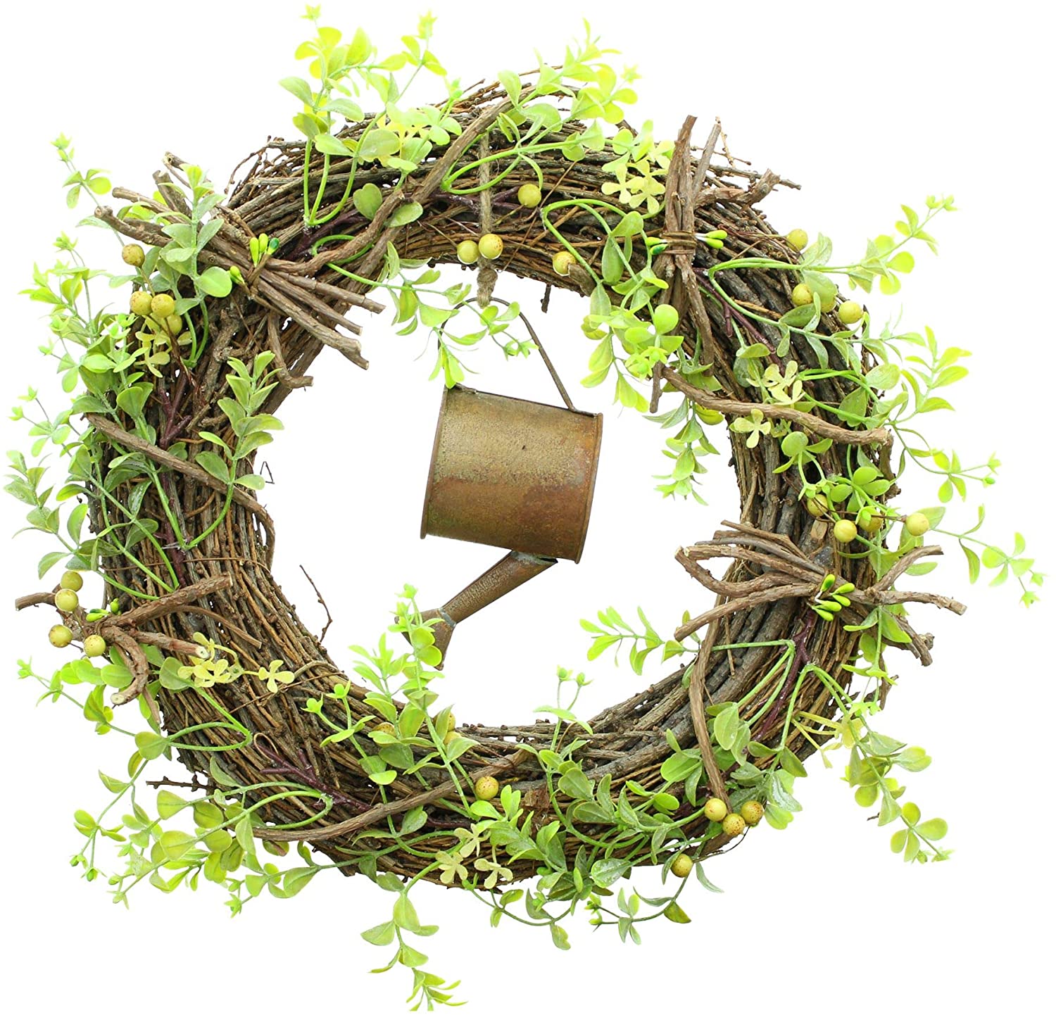 Kranz Türkranz Naturzweige Dekoration Garten mit Rost Gießkanne ca. Ø 40 x 6 cm 1 Kranz Türkranz Naturzweige Dekoration Garten mit Rost Gießkanne ca. Ø 40 x 6 cm