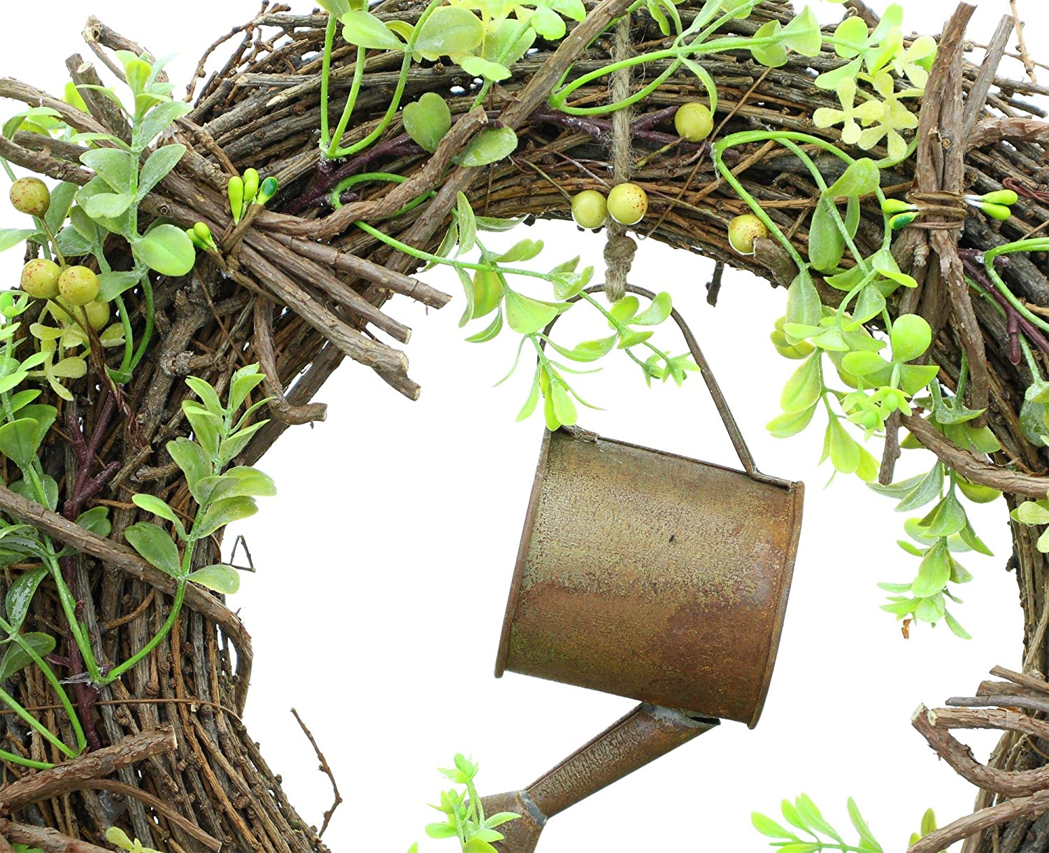 Kranz Türkranz Naturzweige Dekoration Garten mit Rost Gießkanne ca. Ø 40 x 6 cm 2 Kranz Türkranz Naturzweige Dekoration Garten mit Rost Gießkanne ca. Ø 40 x 6 cm – Bild 2