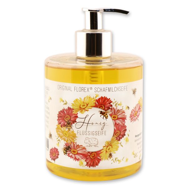 Florex Flüssigseife Honig 500 ml | Mit biologischer Schafmilch & Lanolin