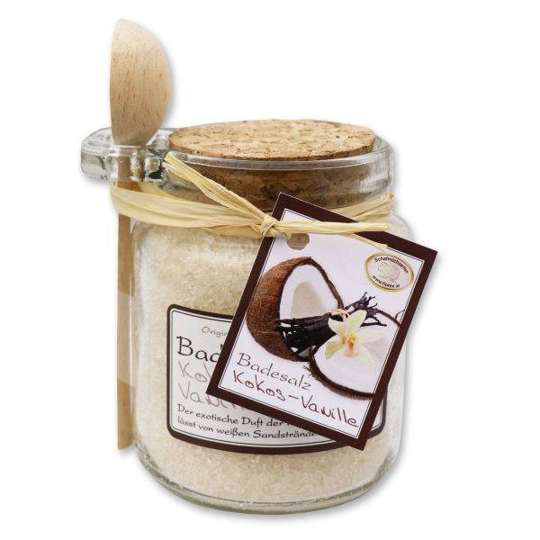 Florex Badesalz Kokos-Vanille Glas mit Holzlöffel 300 g