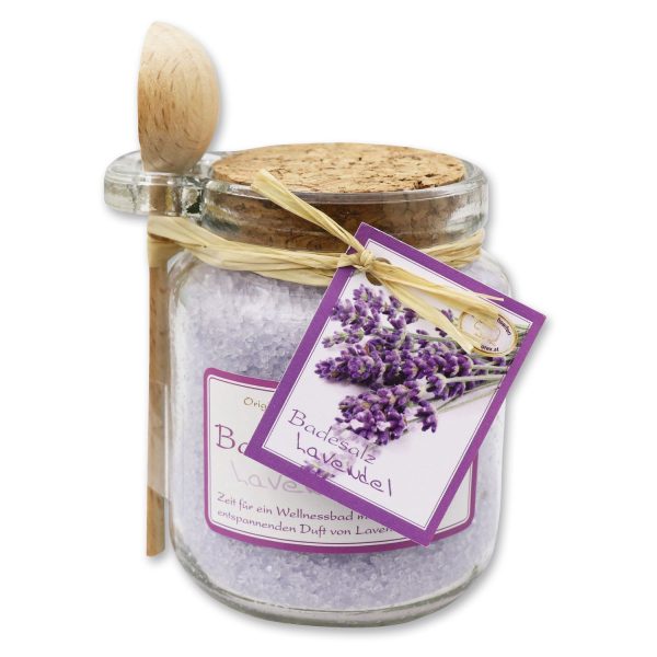 Florex Badesalz Lavendel Glas mit Holzlöffel 300 g