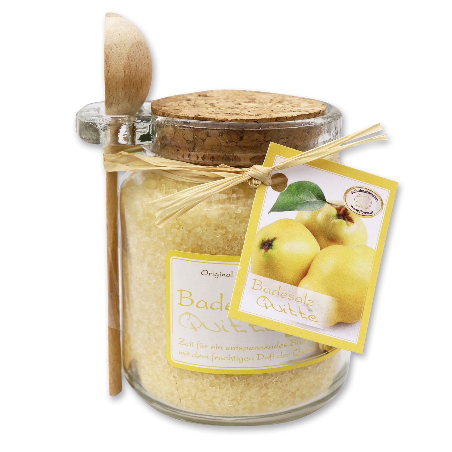 Florex Badesalz Quitte im dekorativen Glas mit Holzlöffel 300 g 1 Florex Badesalz Quitte im dekorativen Glas mit Holzlöffel 300 g