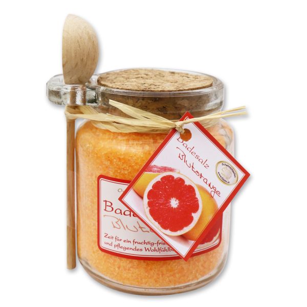 Alternative view of Florex Badesalz Blutorange mit Schafmilch im dekorativen Glas mit Holzlöffel 300 g