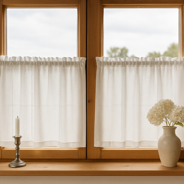 Panneaux Scheibengardine Fensterdeko Landhaus Stil creme HxB 35x125 cm