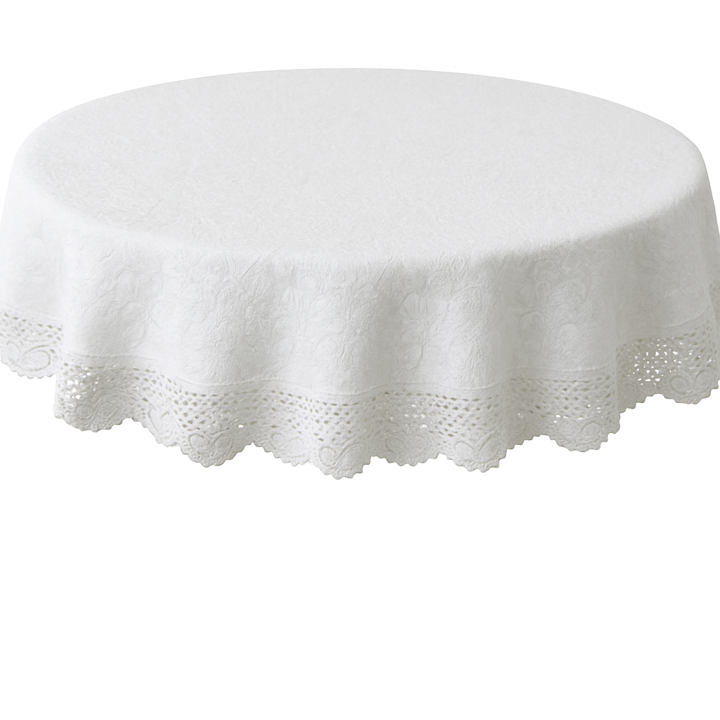 Van Deurs Tischdecke Bestickt Baumwolle im Landhaus Vintage Stil ca. Rund 90 cm 2 Van Deurs Tischdecke Bestickt Baumwolle im Landhaus Vintage Stil ca. Rund 90 cm – Bild 2