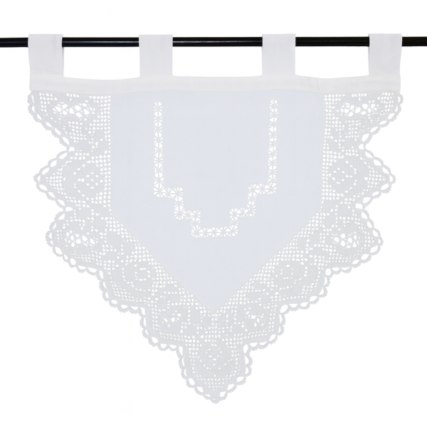 Alternative view of Scheibengardine 40x40 cm mit Spitze in weiß – Shabby-Look von Hossner